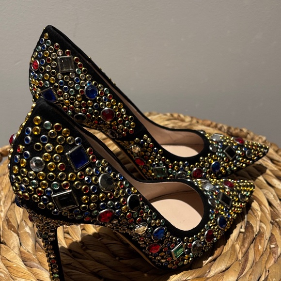 Miu Miu Black Heels with Multicolor Embellishments - Picture 11 of 12